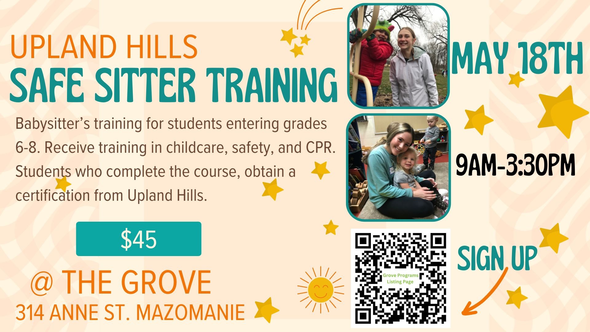 Safe Sitter Babysitting Training Tickets, The Grove Regional Community