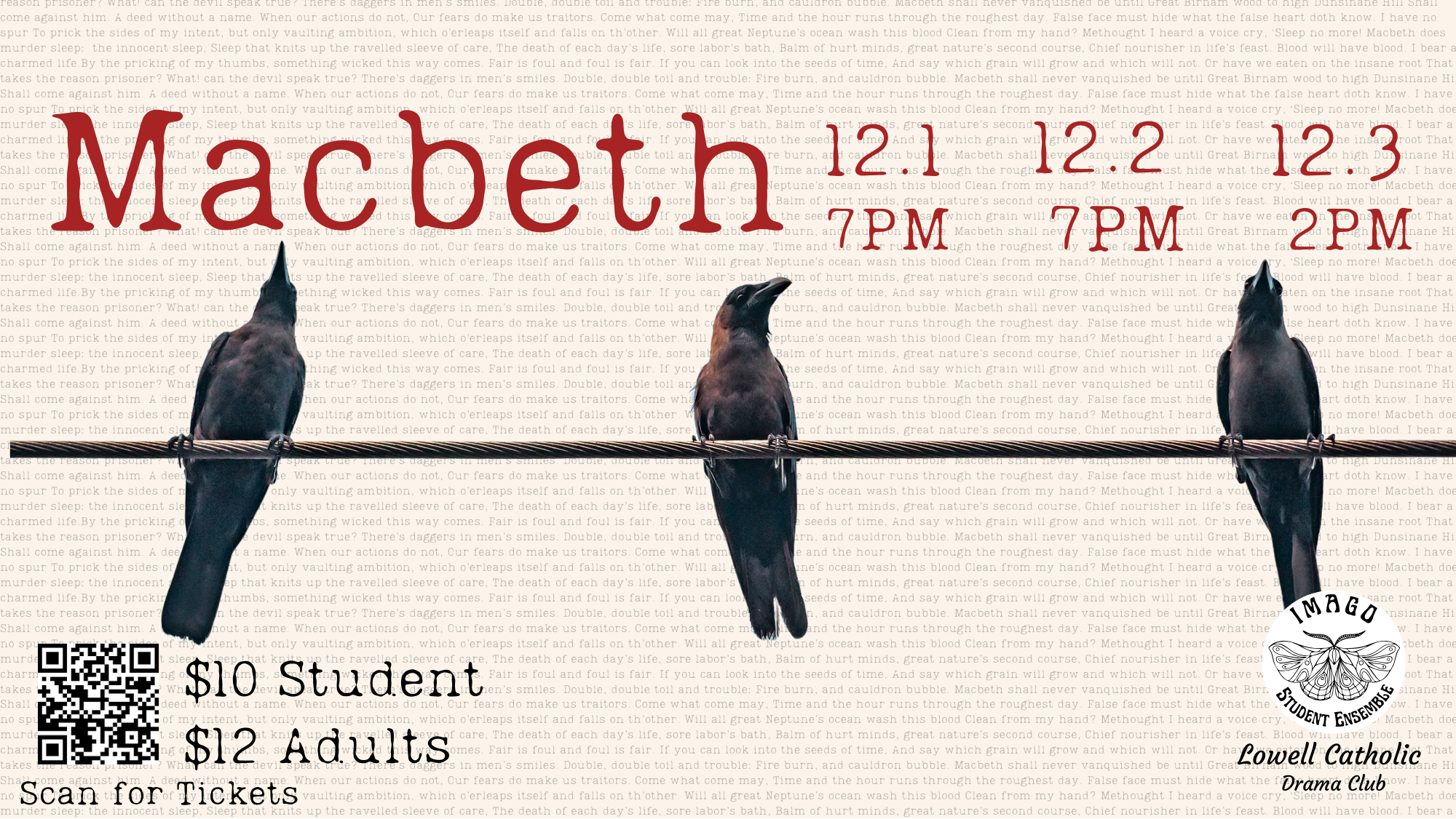 Macbeth Performance December 2023 Tickets Lowell Catholic Bishop Macbeth performance december 2023 tickets lowell catholic bishop